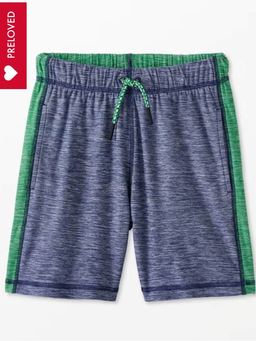 Like New Hanna Andersson Navy Shorts with Green Side Panels